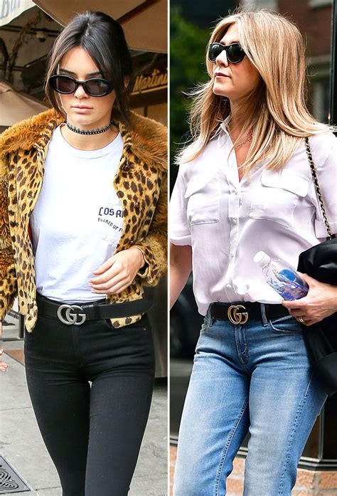 celebrities wearing Gucci belt